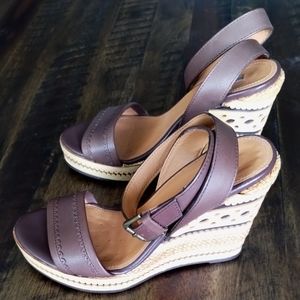 Geox Wedges Size 36 (6) Brown and wooden stitch